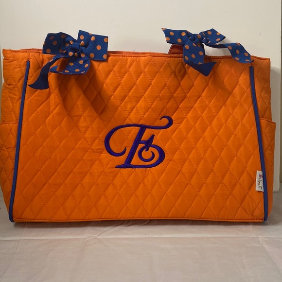 Belvah Handbags - Orange spring time Belva tote bag